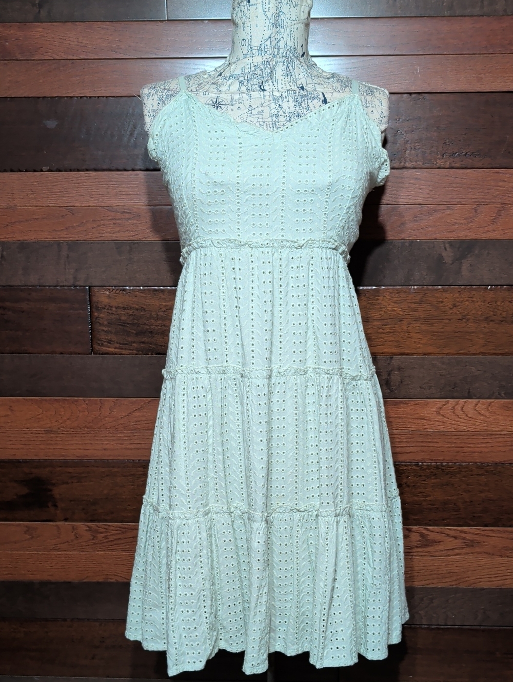 Sim & Sam Light Mint Eyelet Sundress